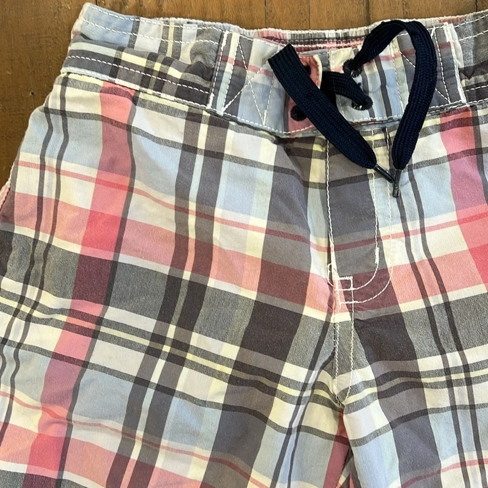 Janie and jack washed plaid swim trunks